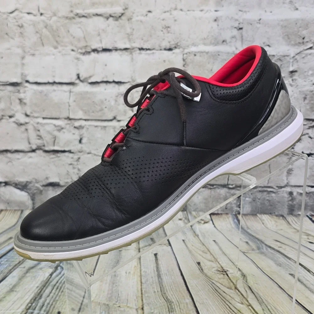 Jordan ADG 4 Golf Shoes Mens 9 Black Red Leather Spikeless DM0103-015 Jumpman